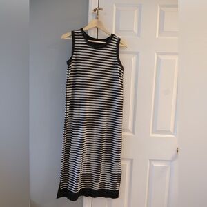 cozy striped women's fall long dress, from Japan, S